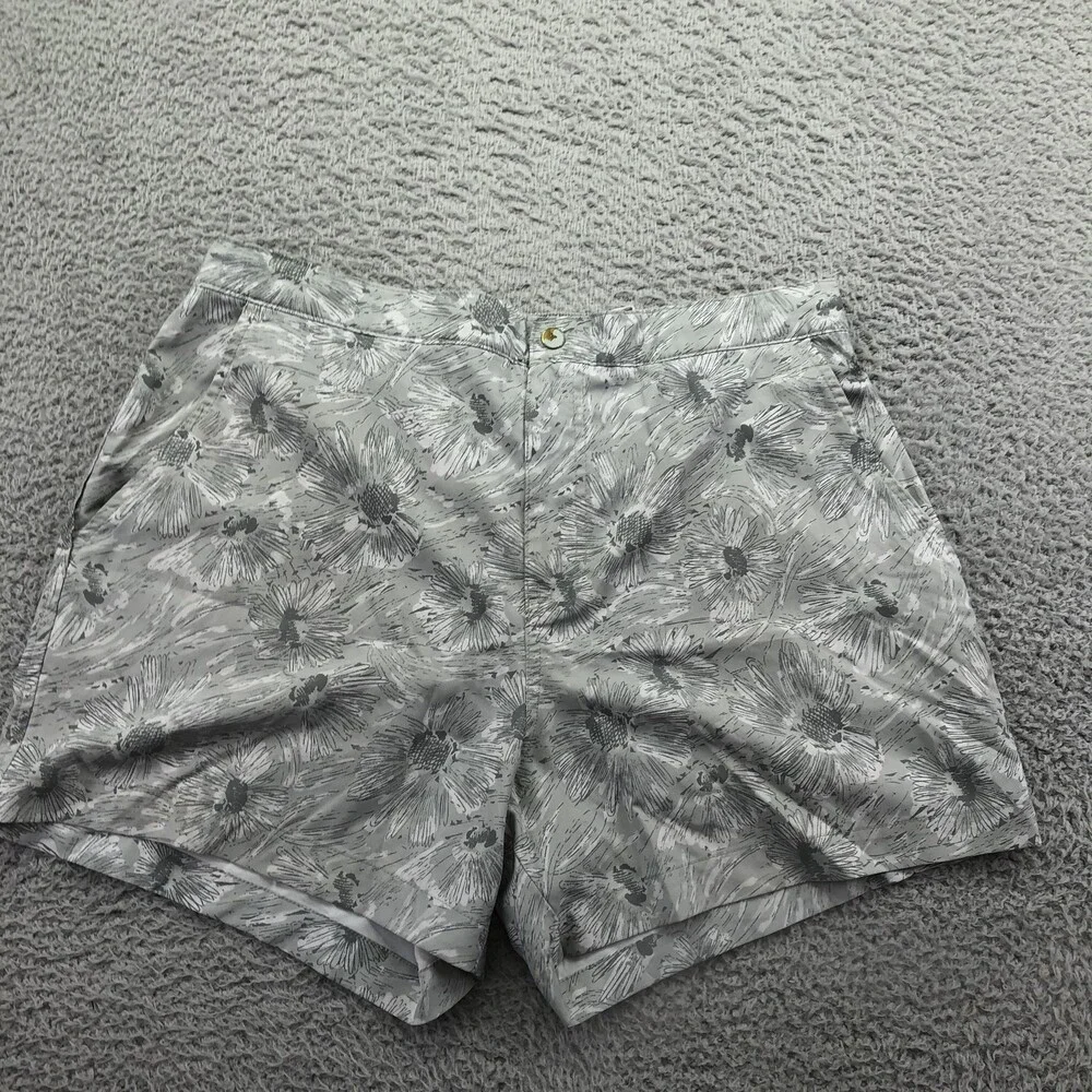 Abercrombie & Fitch Swim Trunks Mens Large Gray Floral Elastic Waist Back Pocket